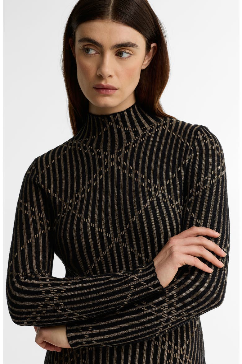 Adina Jacquard Knit Midi Dress, Alternate, color, BLACK MULTI