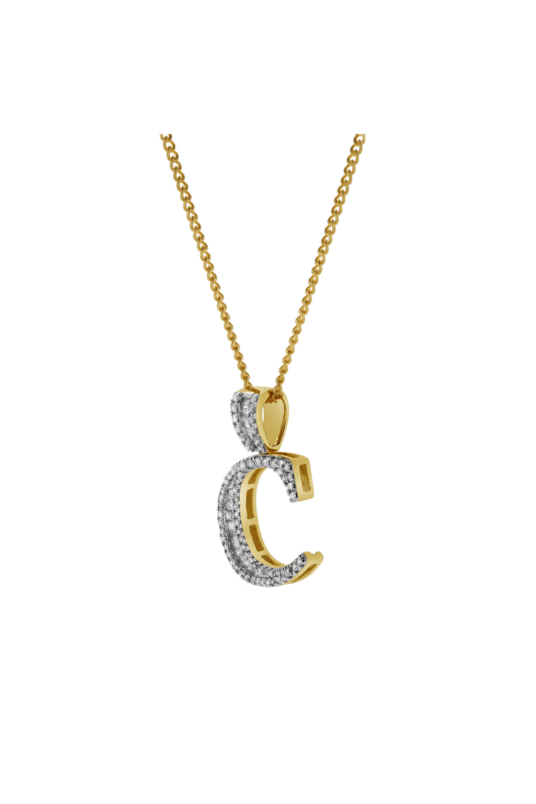 C Initial Diamond Pendant 10K Yellow Gold - 0.63 Carats, Alternate, color, 10K Yellow Gold -