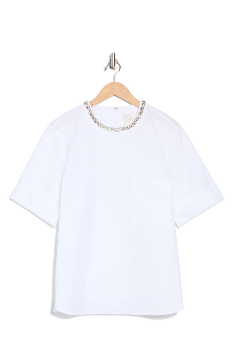 TWP Crystal Collar Oversize T-Shirt, Alternate, color, White