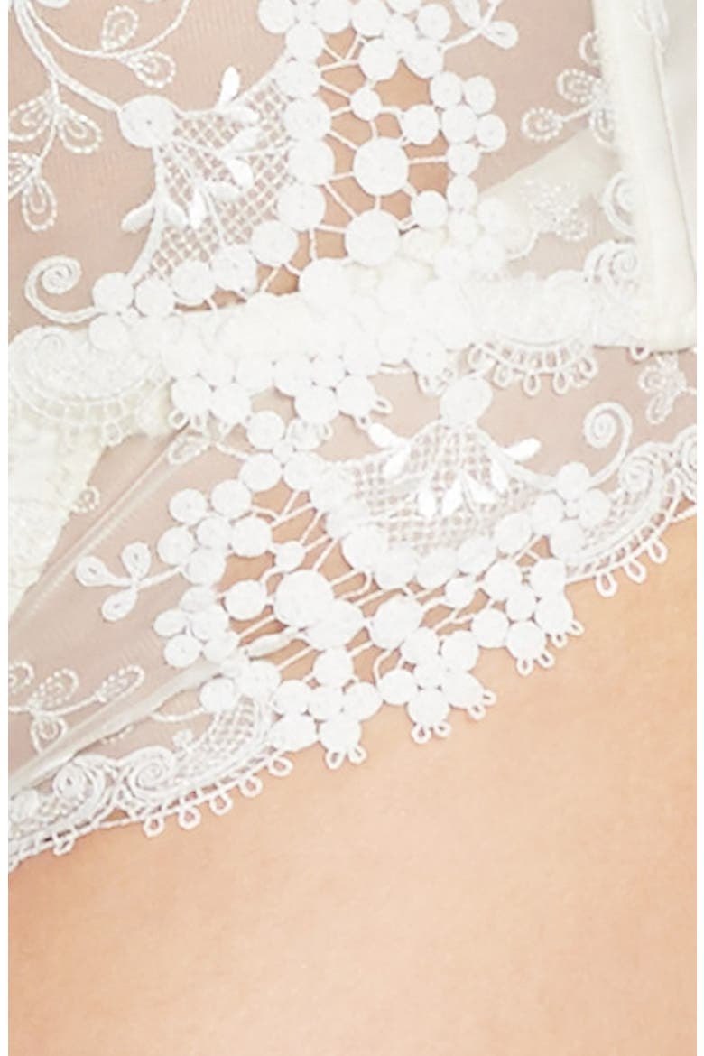 'Wish' Embroidered Tanga Thong, Alternate, color, IVORY