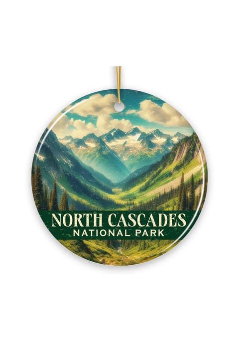 North Cascades Alpine Valley Panorama Ornament