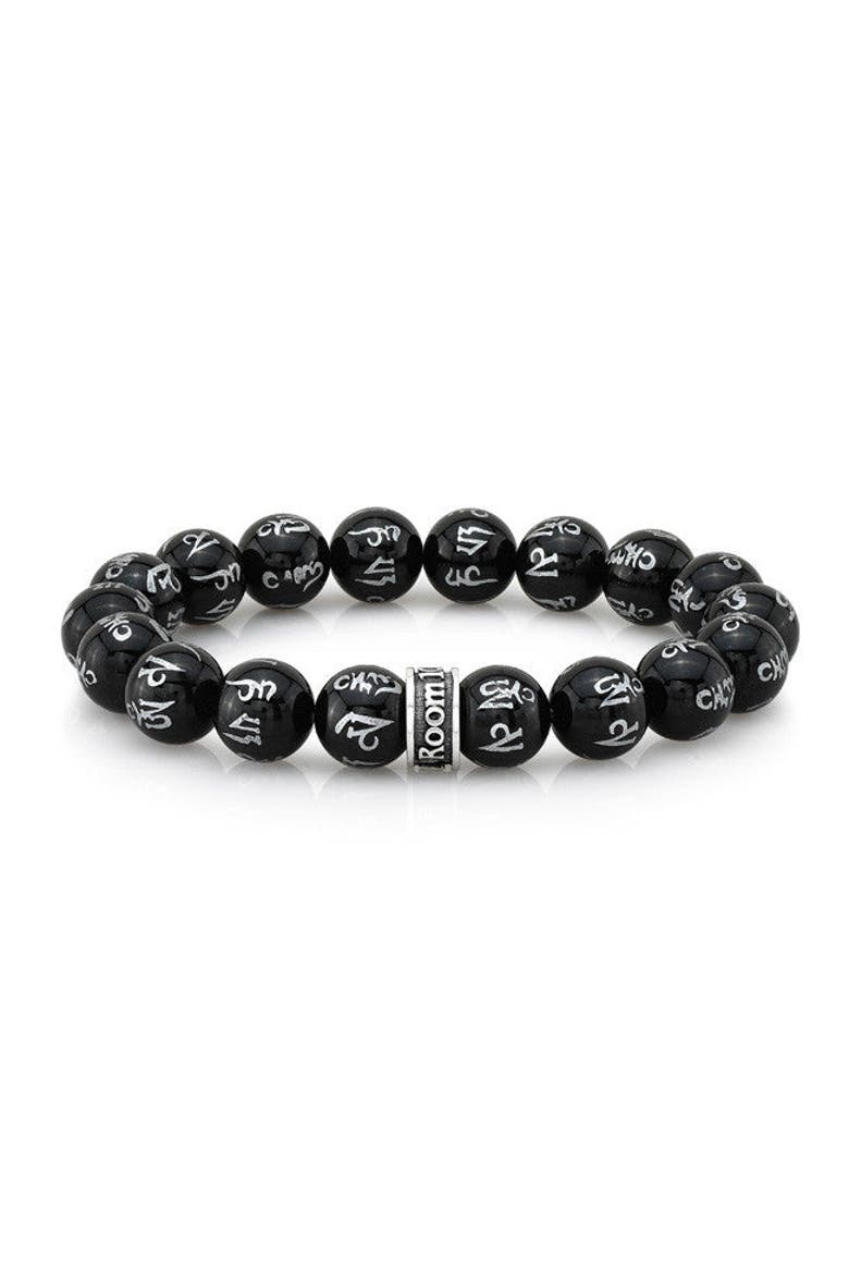 Ohm Bead Bracelet, Main, color, Black