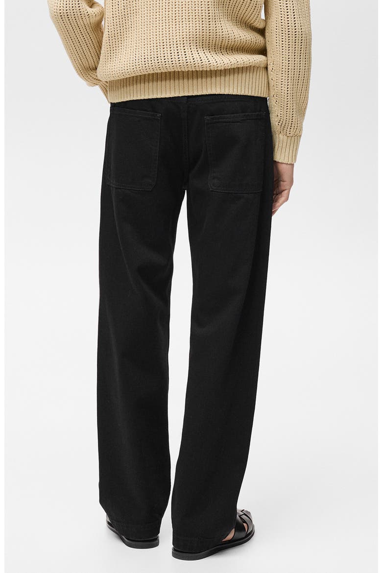 Mid Rise Relaxed Straight Leg Jeans, Alternate, color, BLACK DENIM