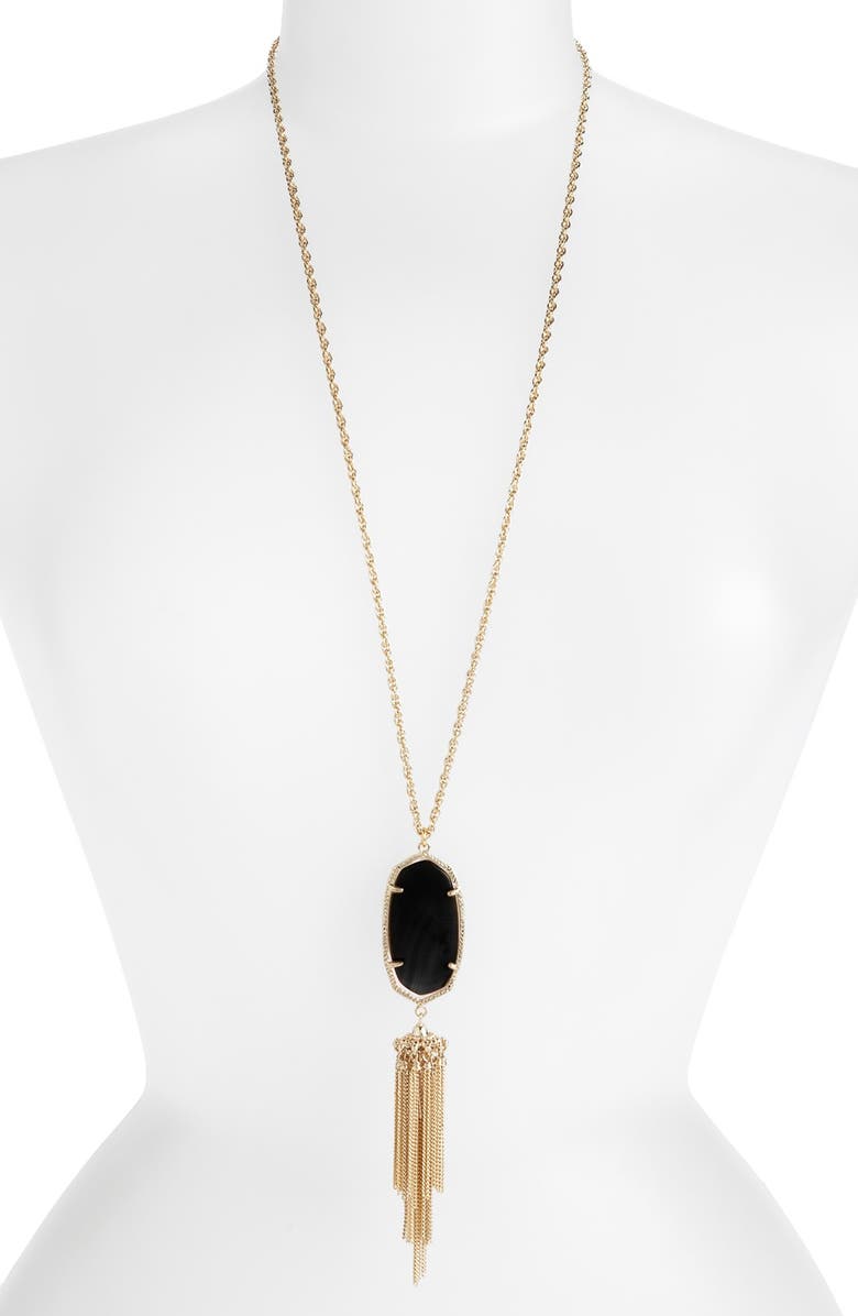 Kendra Scott Rayne Stone Tassel Pendant Necklace, Alternate, color,
