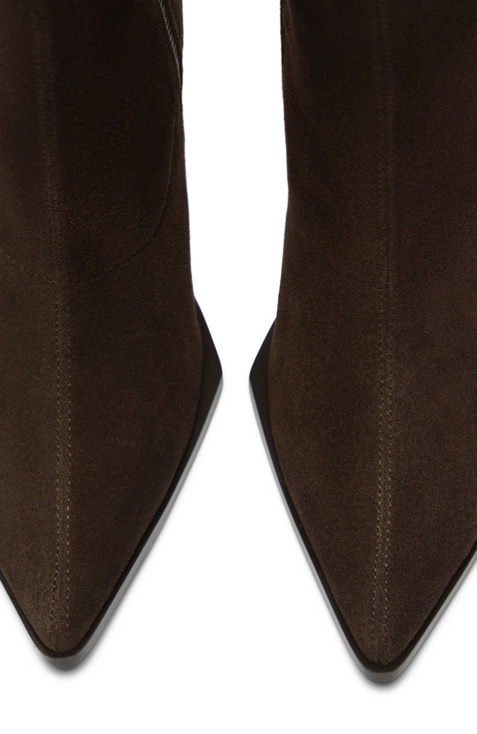 The Eiffel Heeled Suede Boot, Alternate, color, Espresso