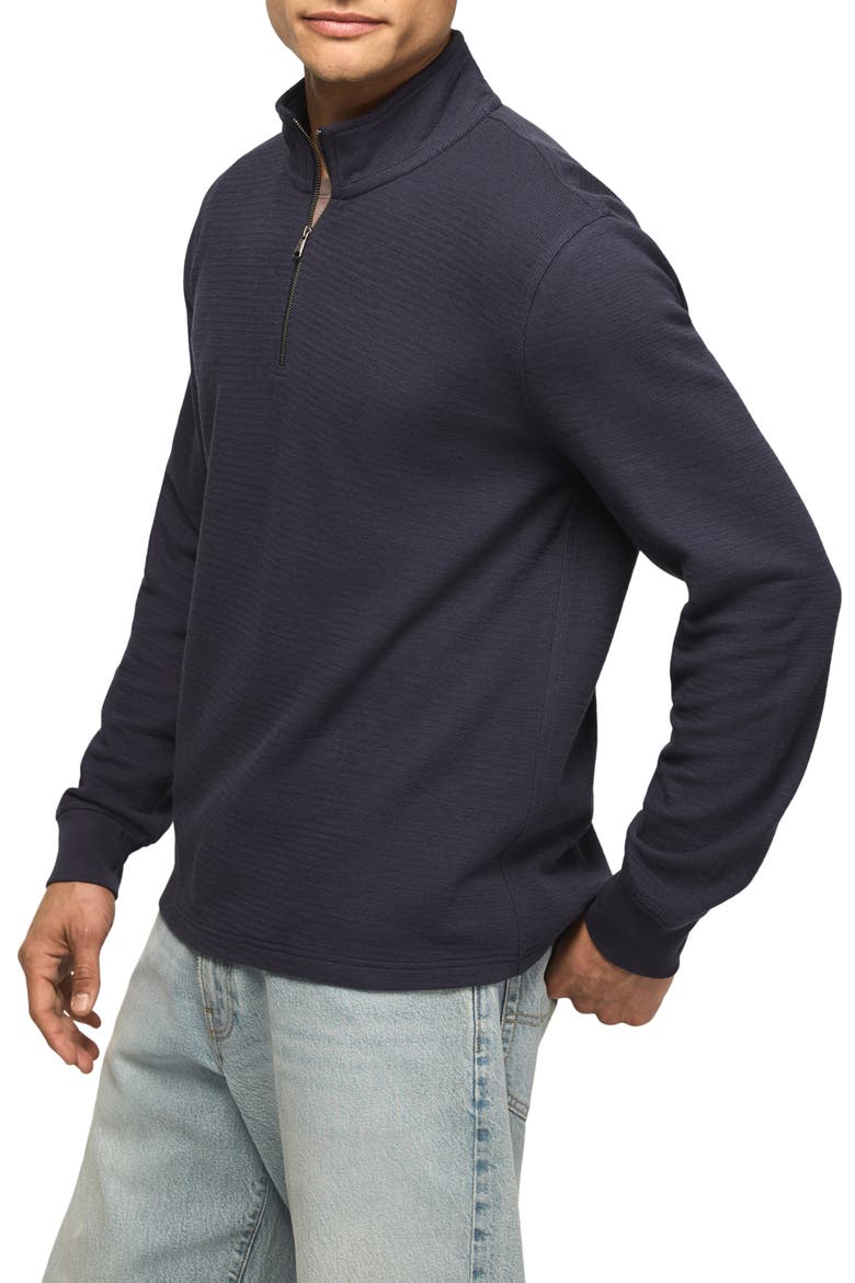 Quarter Zip Textured Pullover, Alternate, color, NAVY