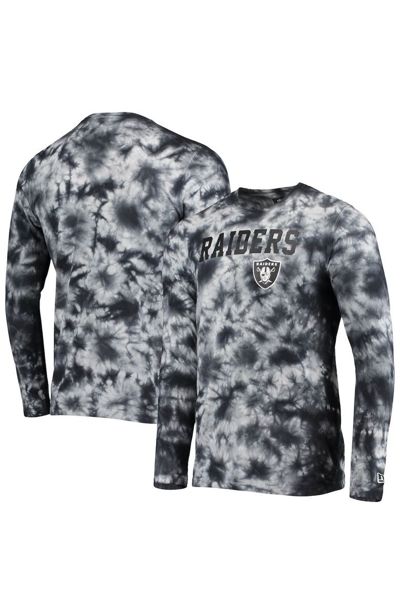 New Era Men's New Era Black Las Vegas Raiders Tie-Dye Long Sleeve T-Shirt, Main, color, Black