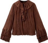 MANGO Busa Ceci Ruffle Crinkle Top