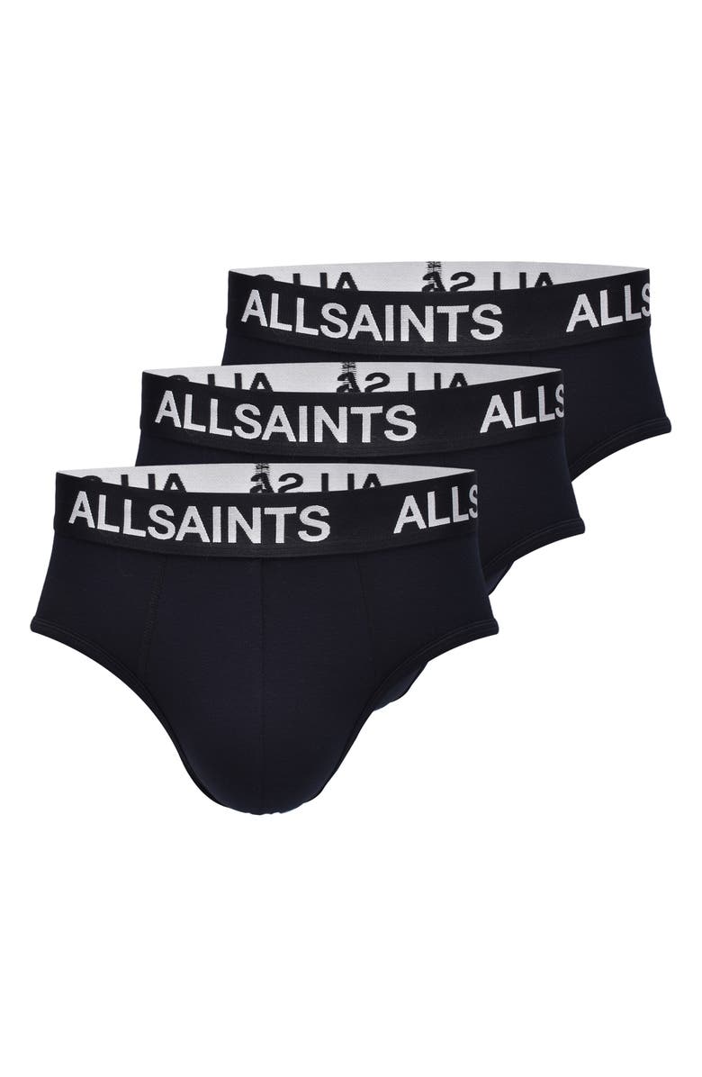 AllSaints 3-Pack Contour Pouch Stretch Modal Blend Briefs, Main, color, Black