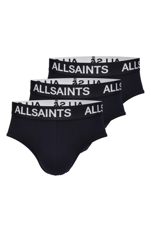 Allsaints 3-pack Contour Pouch Stretch Modal Blend Briefs In Black