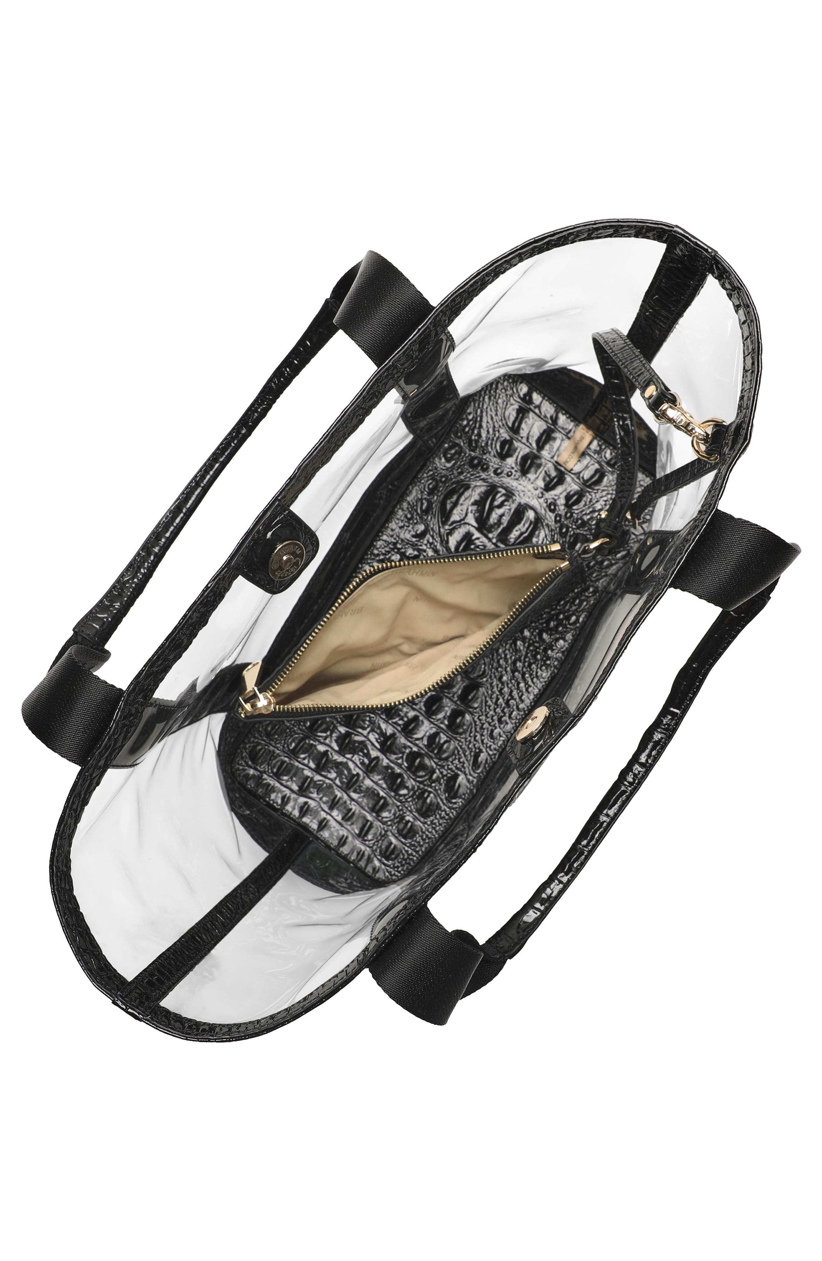 Brooke Clear Croc Embossed Leather Tote, Alternate, color, BLACK