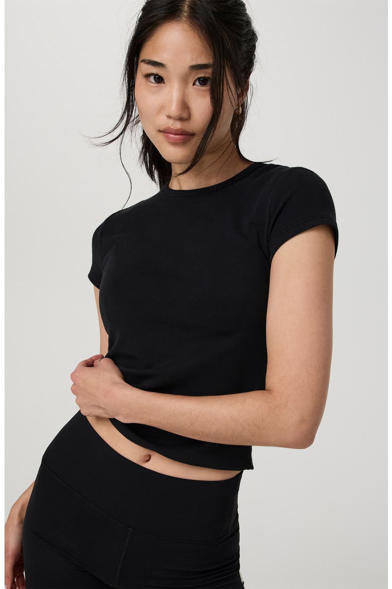 Everyday Cotton Stretch T-Shirt, Alternate, color, BLACK