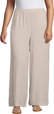 Lands' End Linen High Rise Palazzo Pants