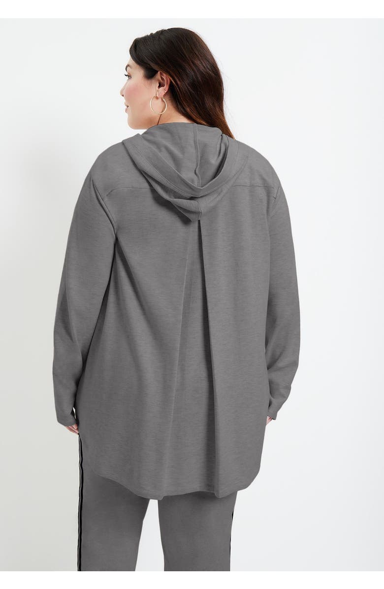 June + Vie Zip-Up French Terry Hoodie, Alternate, color, Black