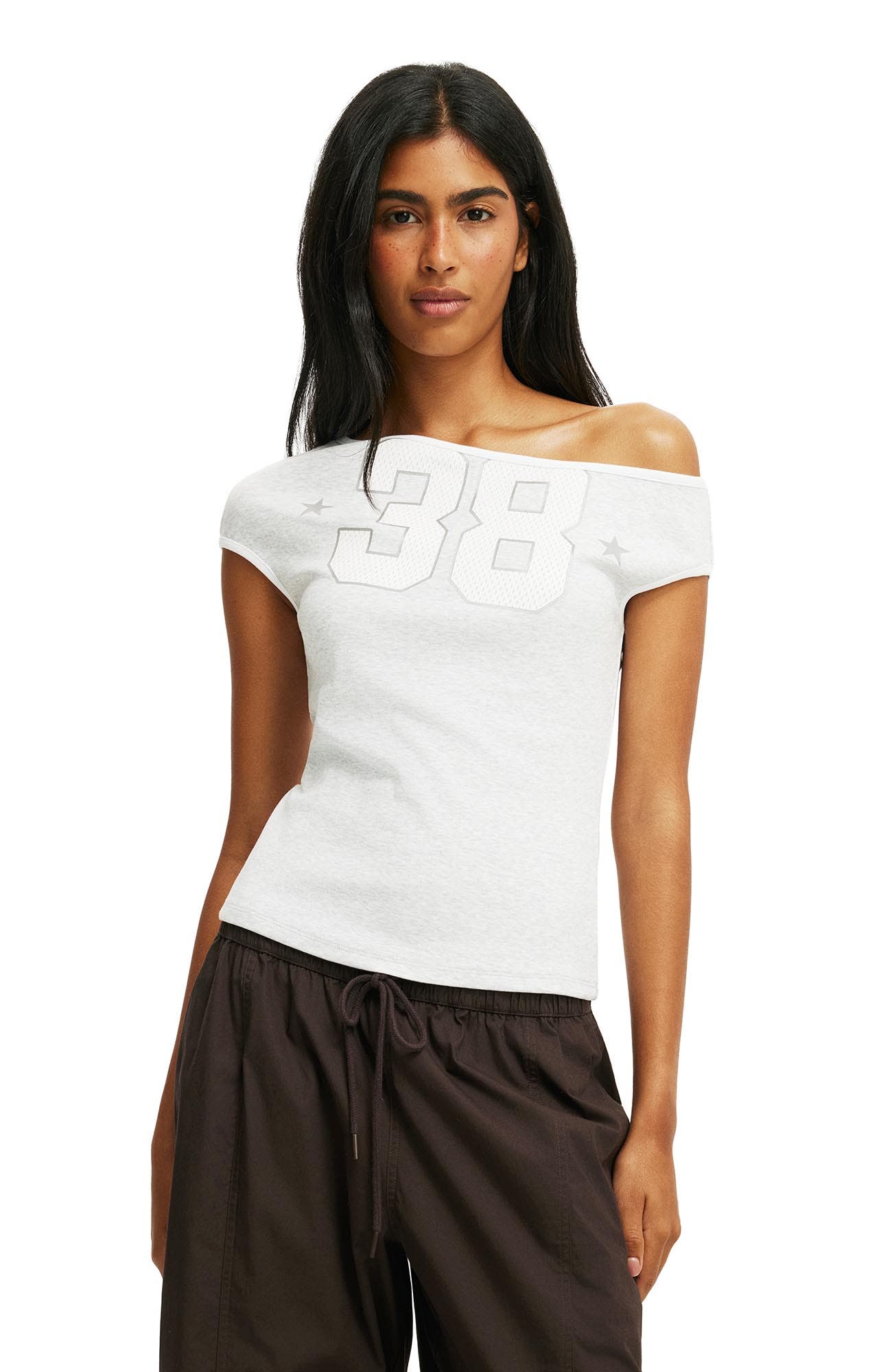 Women's Off Shoulder Graphic Tee