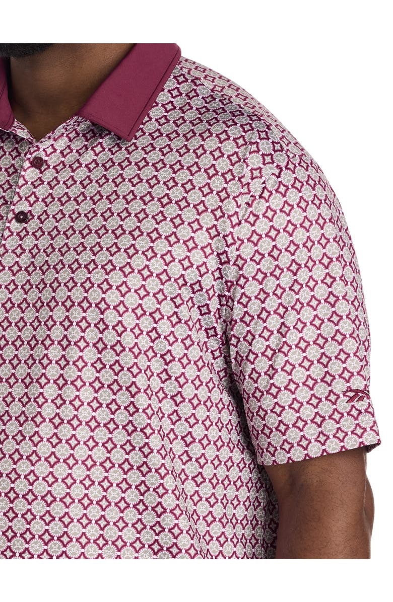 Reebok Big & Tall Mosaic Tile Performance Polo Shirt, Alternate, color, Gritty Grey Pink