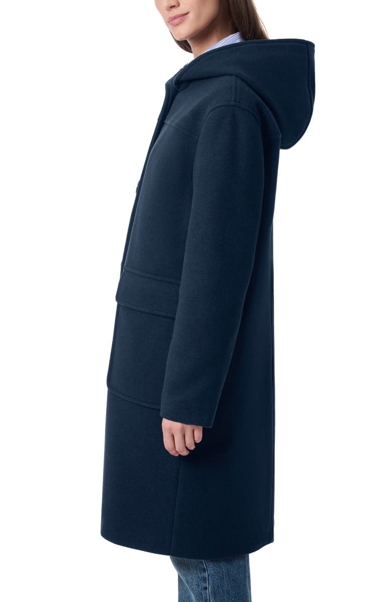 Bernardo Longline Hooded Coat, Alternate, color, Navy
