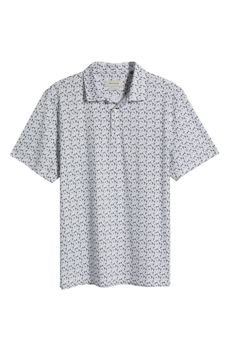 Bugatchi Victor OoohCotton<sup>®</sup> Cocktail Print Polo, Alternate, color, White