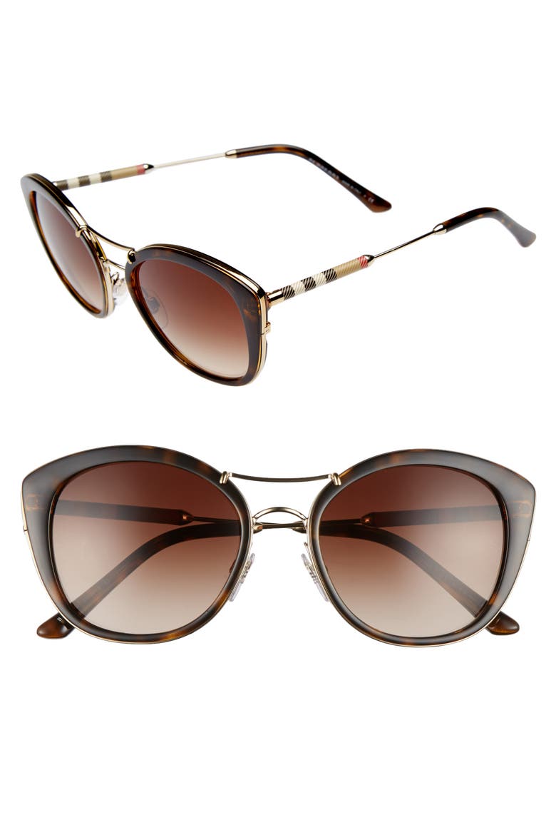 53mm Gradient Sunglasses, Alternate, color, DARK HAVANA