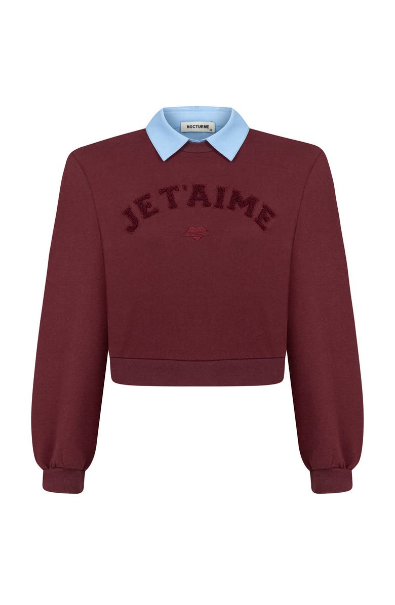 Nocturne Crop Sweatshirt With Collar Accessory, Alternate, color, 