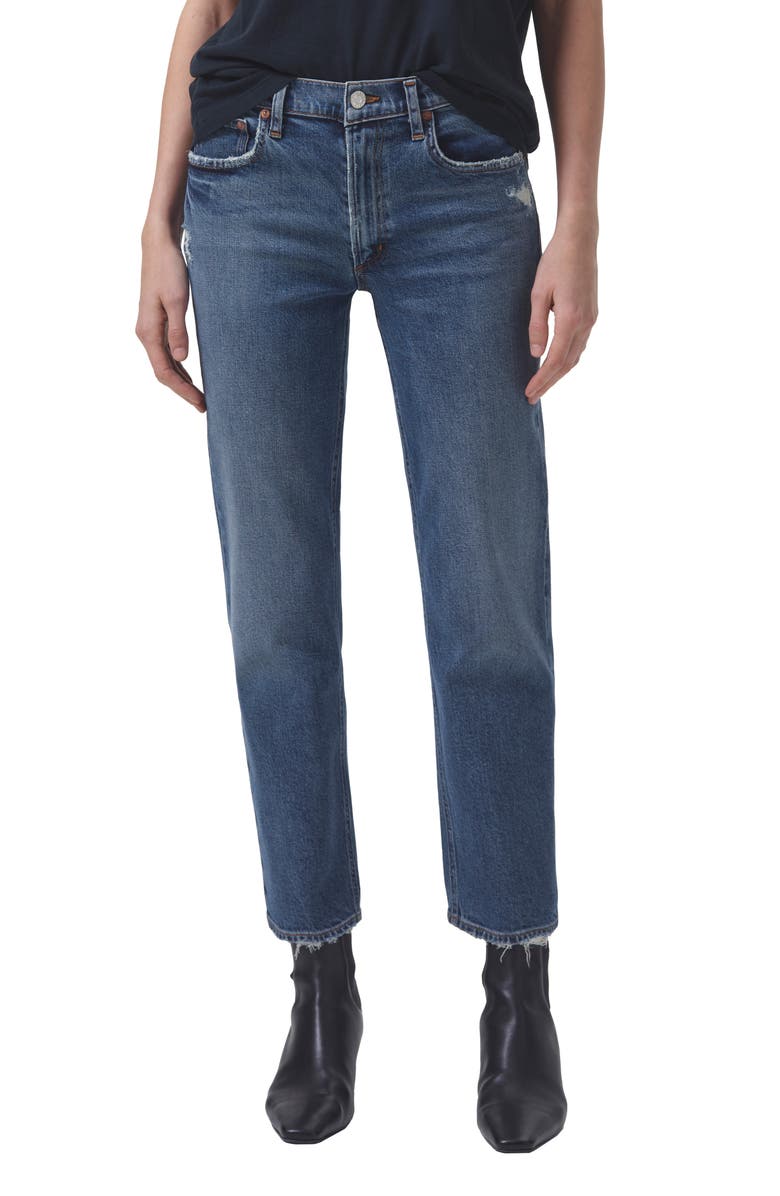 AGOLDE Kye Mid Rise Ankle Straight Leg Jeans, Main, color, 