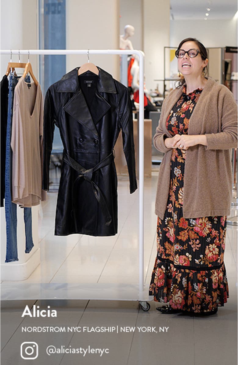 Double Breasted Leather Trench Coat, sales video thumbnail