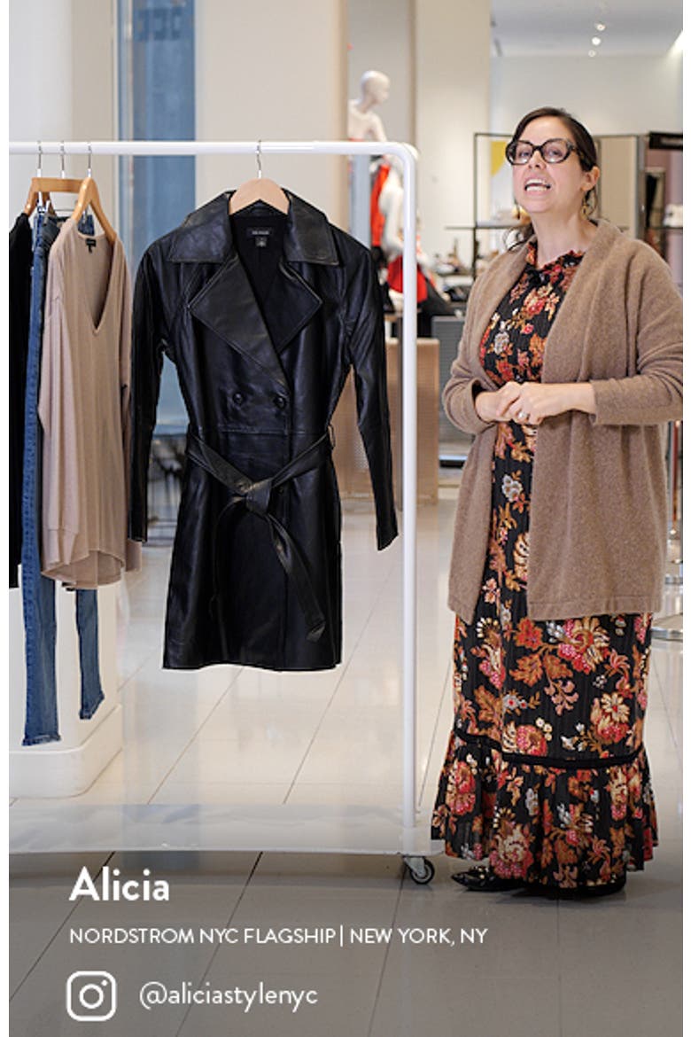 Double Breasted Leather Trench Coat video