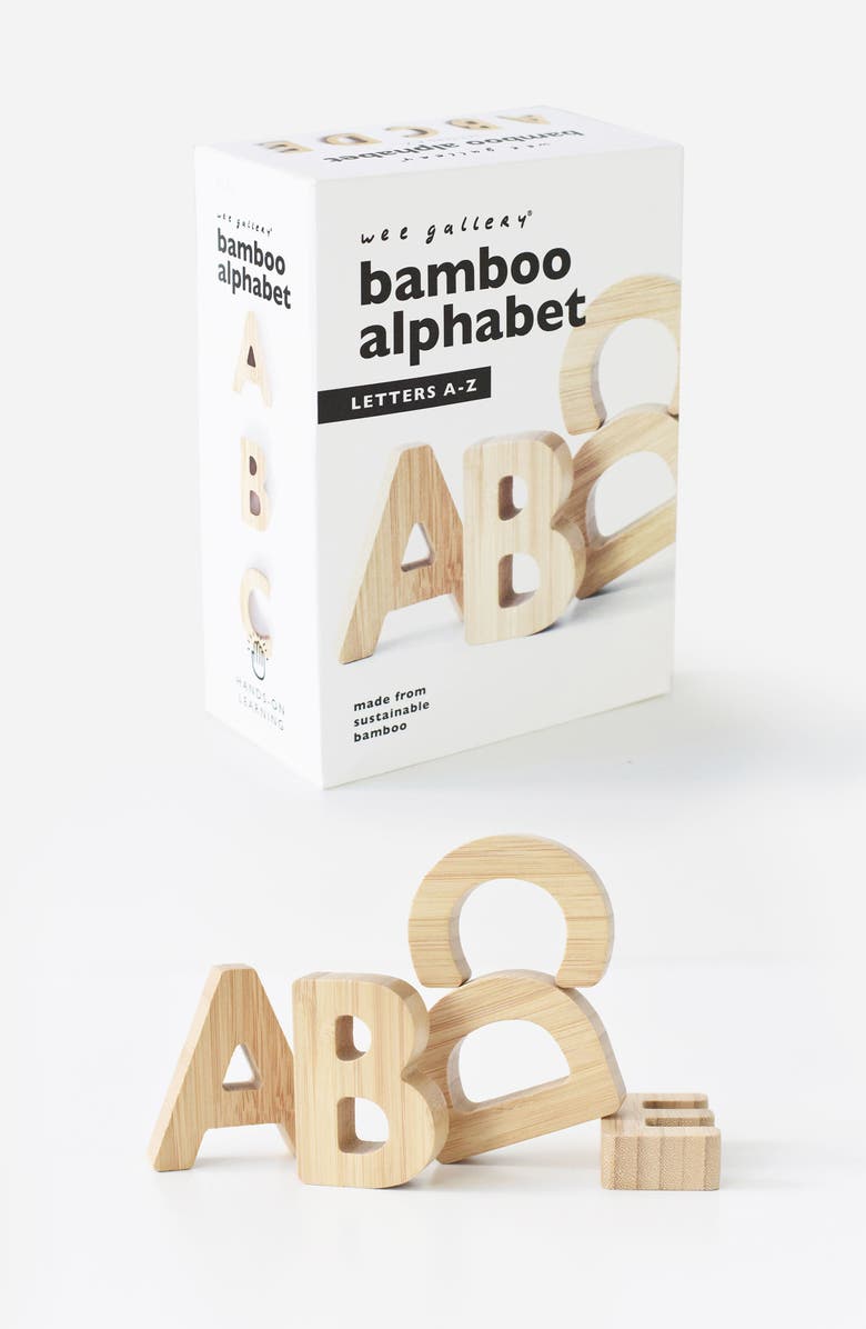 Wee Gallery Wooden Alphabet Letters, Main, color, Natural Bamboo