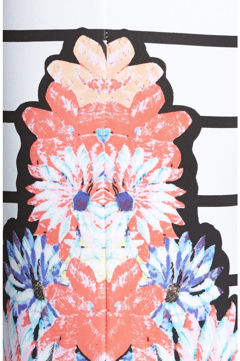 'Fade into Daisies' Print Stripe Tube Skirt, Alternate, color, MULTI