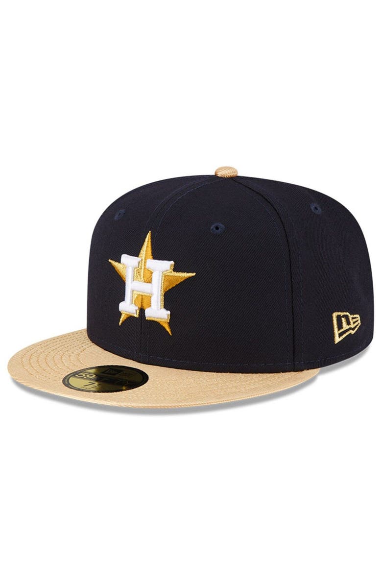 New Era Navy Houston Astros 2023 Gold Collection 59FIFTY Fitted Hat, Alternate, color, 
