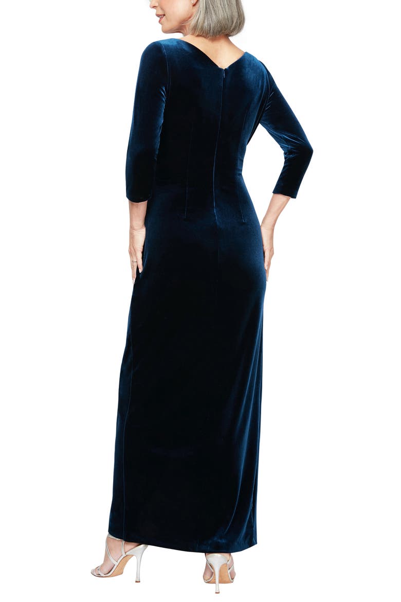 Surplice Velvet Sheath Gown, Alternate, color, IMPERIAL