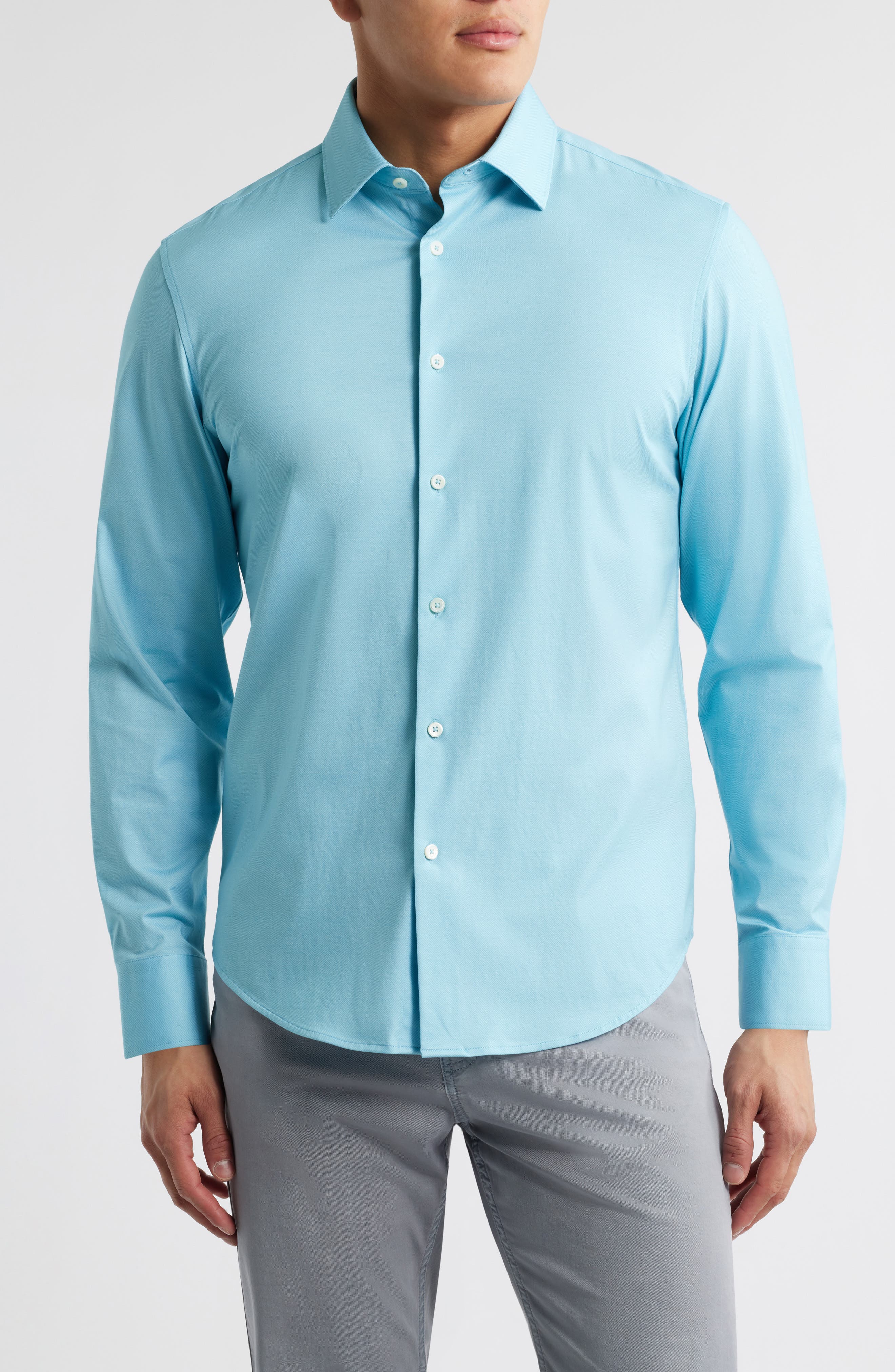 Jimmy OoohCotton Herringbone Button-Up Shirt - image 5