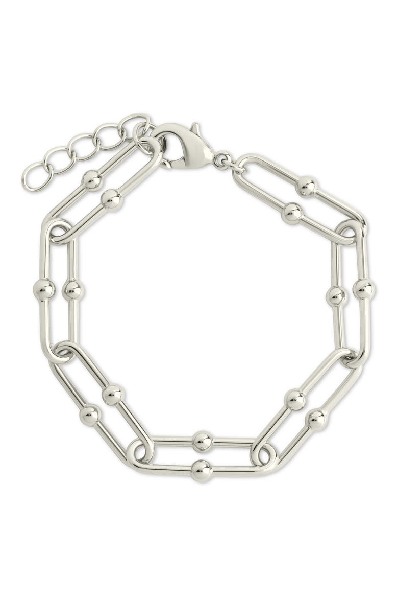 Joana Stirrup Link Chain Bracelet, Main, color, SILVER