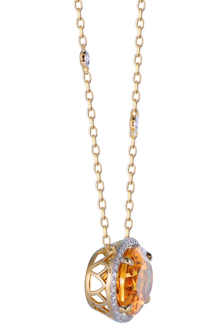 Citrine Necklace with Diamonds, Alternate, color, Cirtine Orange
