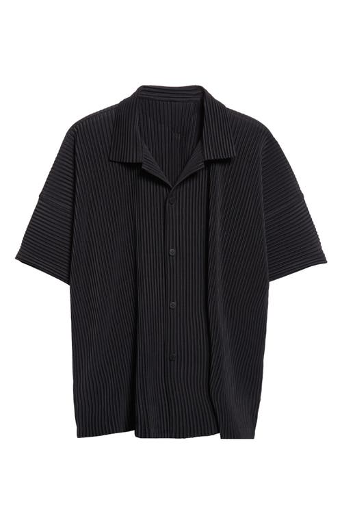 Issey Miyake Homme Plissé  Mc July Camp Shirt In Black