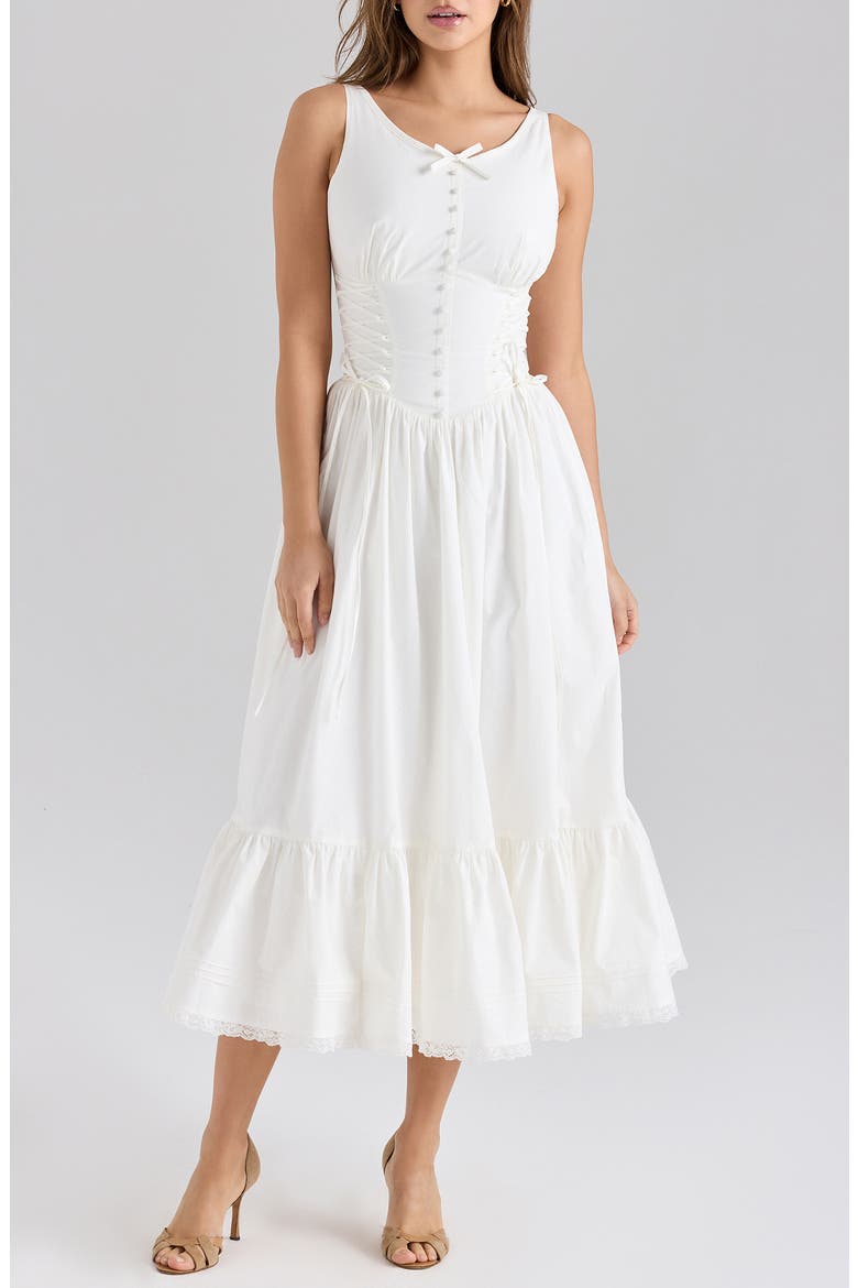 Sienna Sleeveless A-Line Dress, Main, color, WHITE