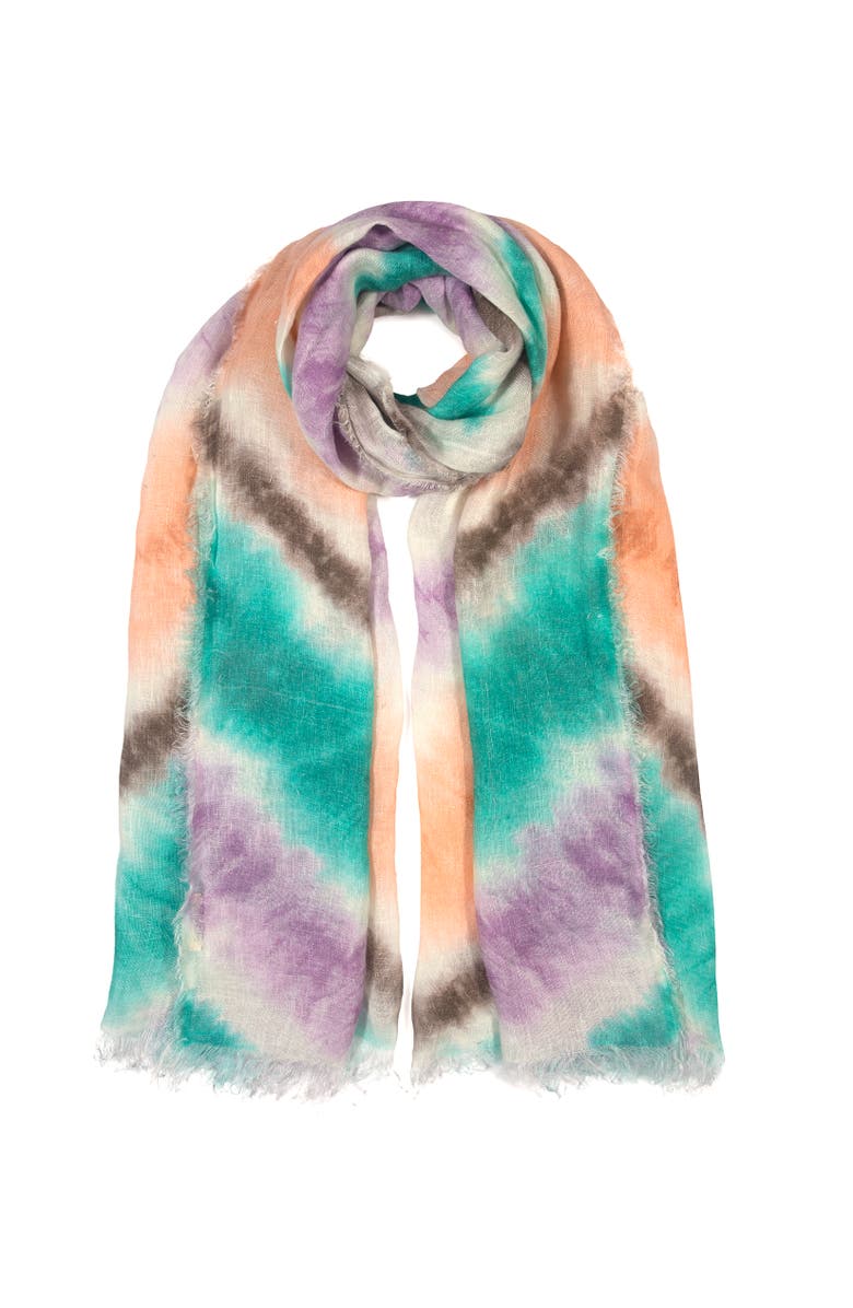 Faherty tie dye printed oblong, Main, color, Egret Multi