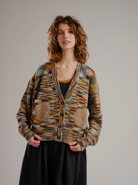 Space Dye Dot Alpaca Cardigan