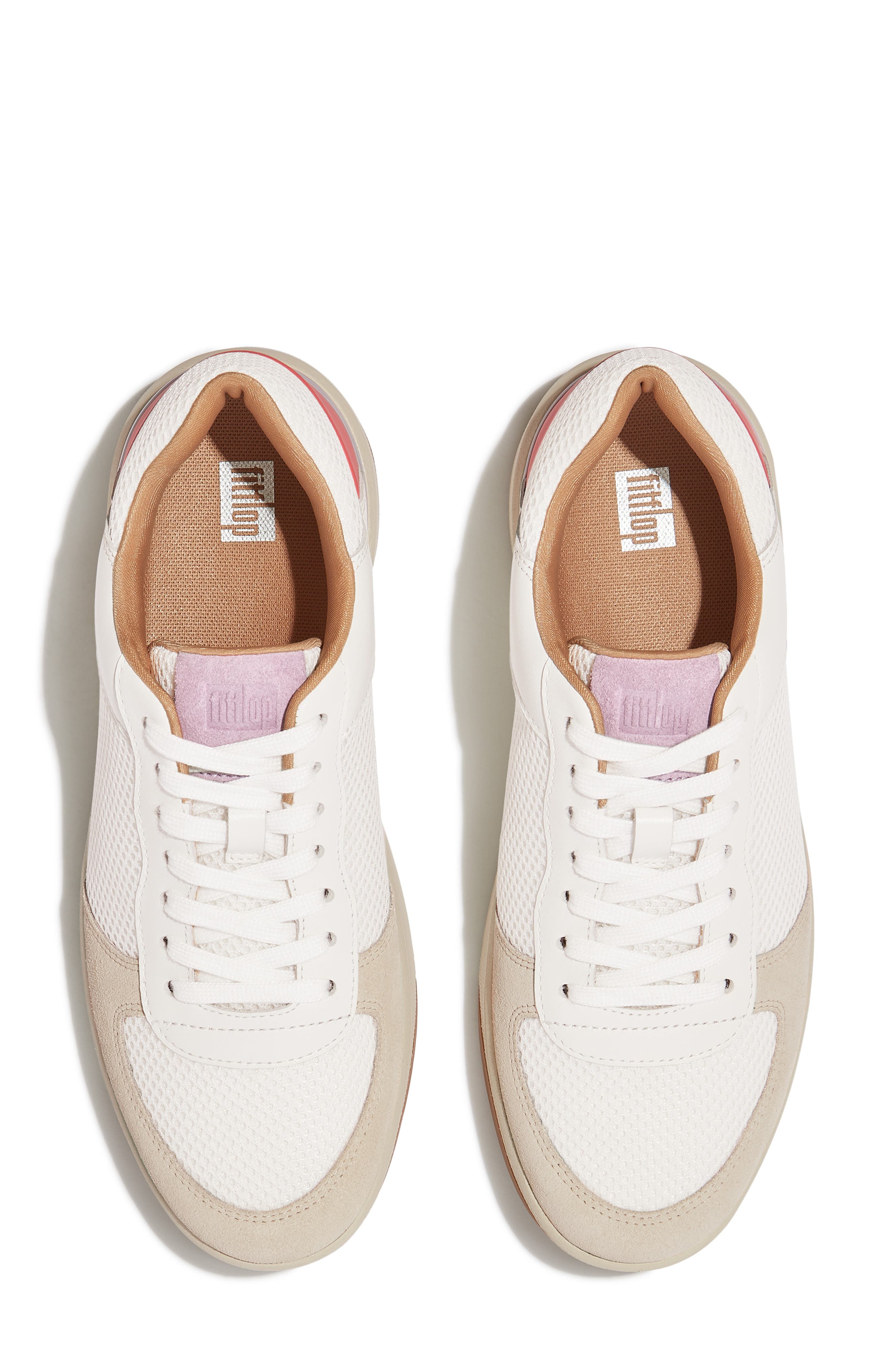 Rally Evo Leather Sneaker, Alternate, color, WHITE/ WILD LILAC/ ROSY CORAL