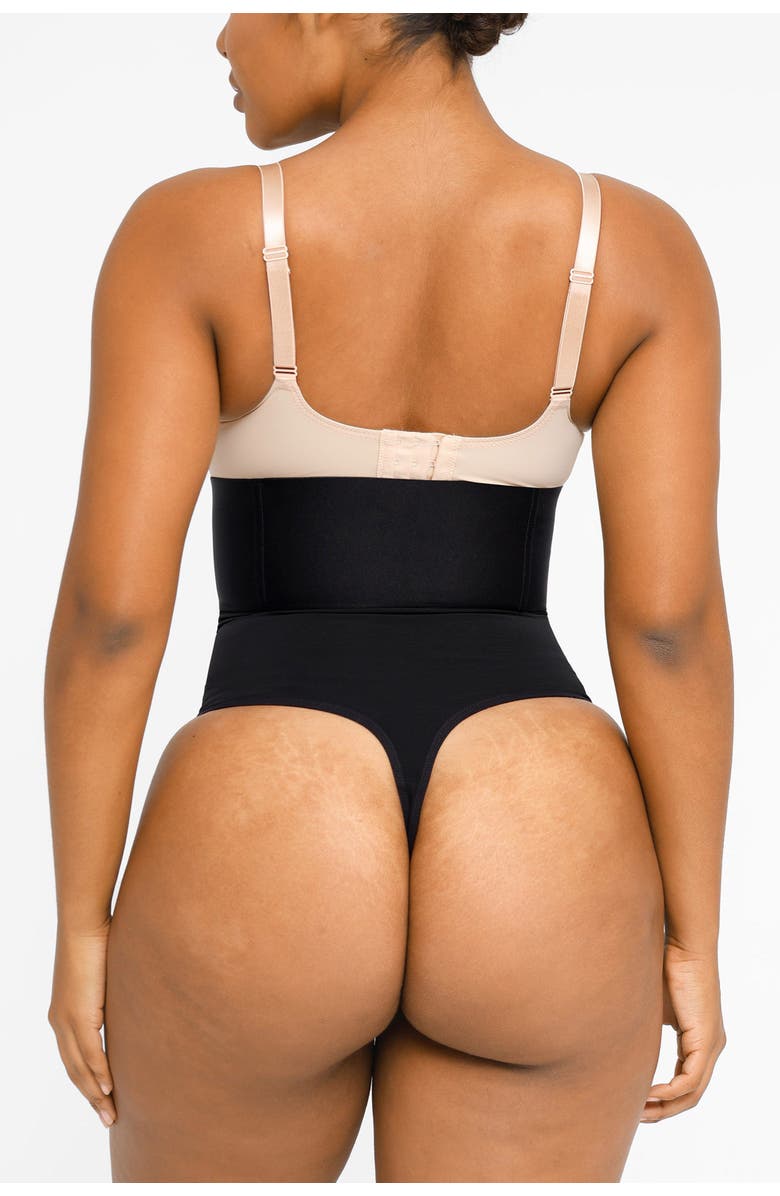 Shapellx High-Rise Body Sculpting Thong, Alternate, color, Onyx Black