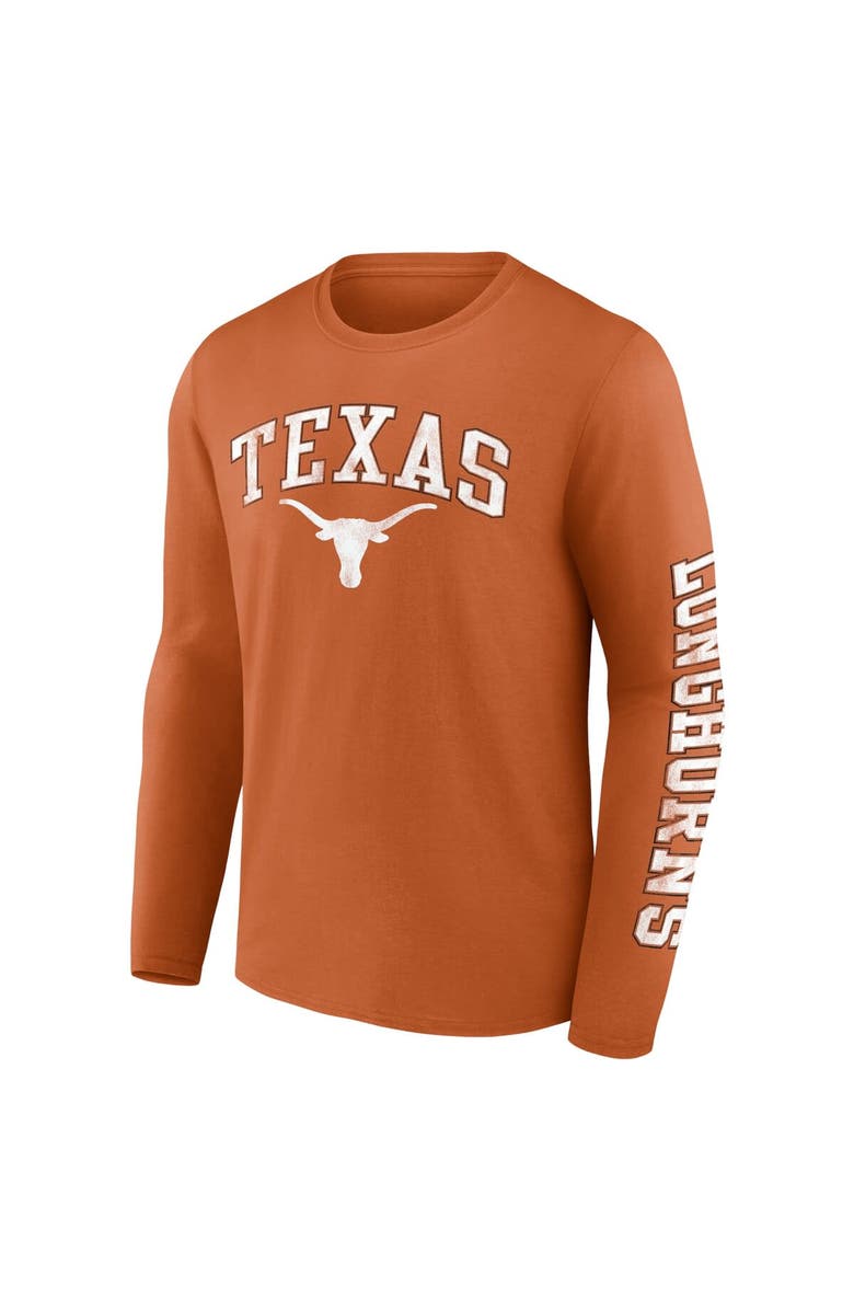 FANATICS Men's Fanatics Branded Texas Orange Texas Longhorns Distressed Arch Over Logo Long Sleeve T-Shirt, Alternate, color, 