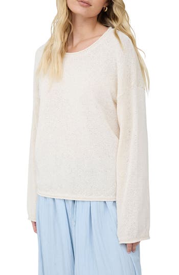 Blu Pepper Cotton Crewneck Sweater in Oatmeal at Nordstrom Rack, Size Medium