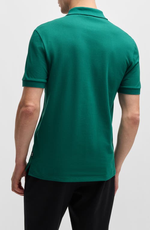 Hugo Boss Boss Pallas Cotton Polo In Open Green