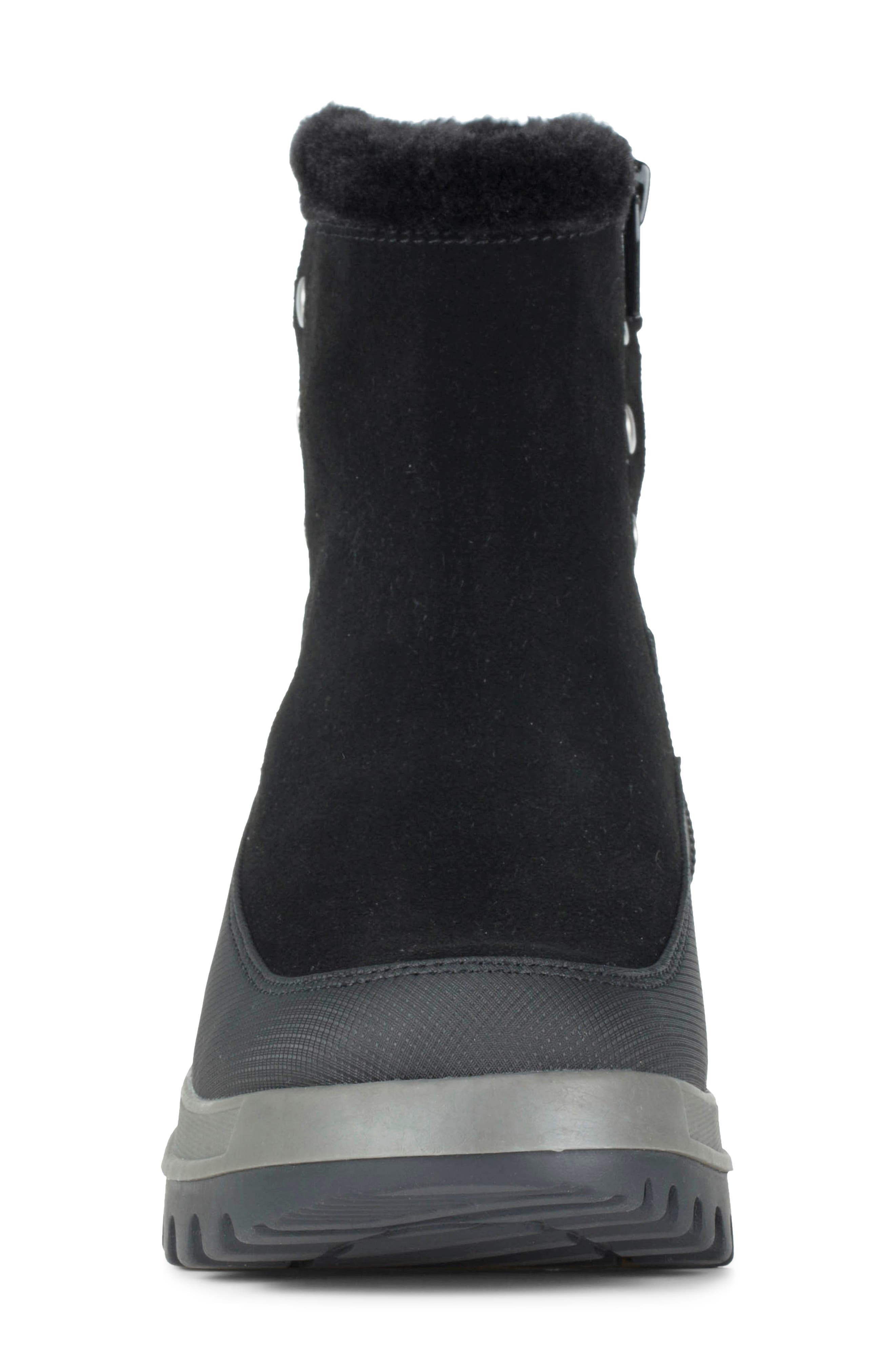 Nalana Leather Cold Weather Boot, Alternate, color, BLACK