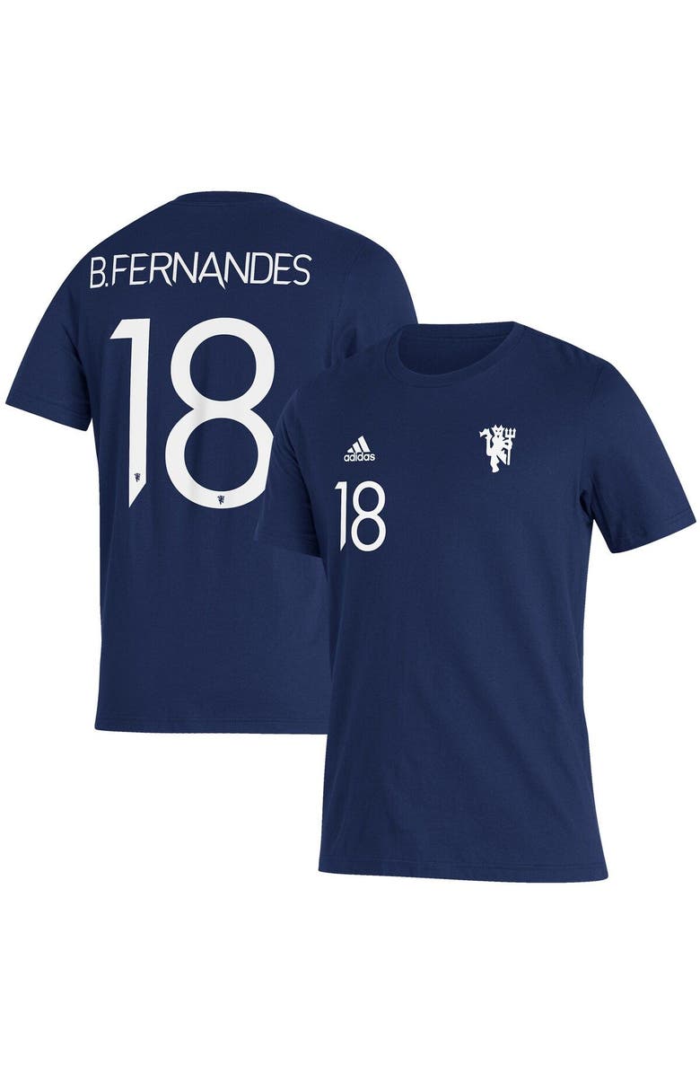 adidas Men's adidas Bruno Fernandes Navy Manchester United Name & Number Amplifier T-Shirt, Alternate, color,