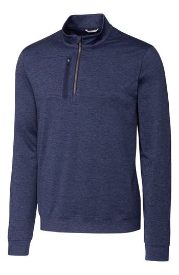Cutter & Buck Stealth Quarter Zip Pullover In Blue