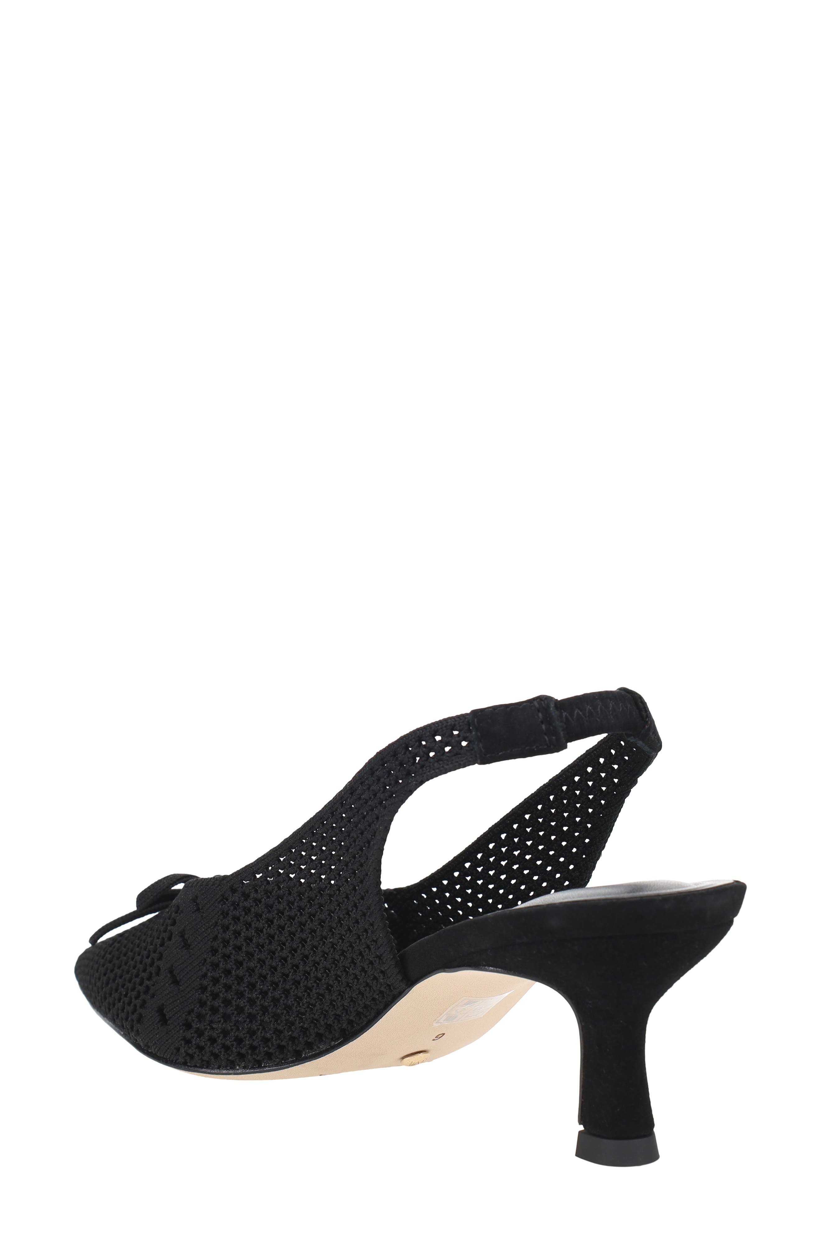 Beliz Slingback Pointed Toe Kitten Heel Pump, Alternate, color, BLACK