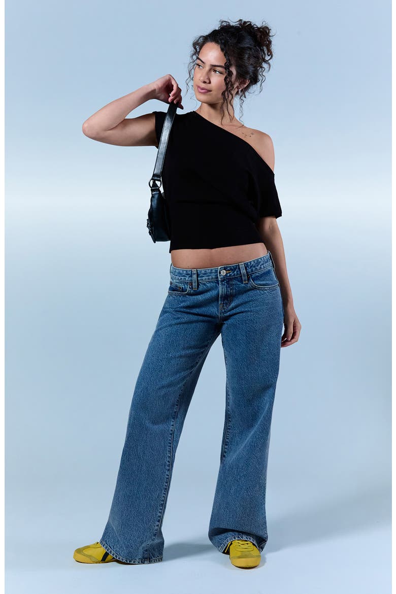 Zoe Low Rise Girlfriend Wide Leg Jeans, Alternate, color, DARK INDIGO