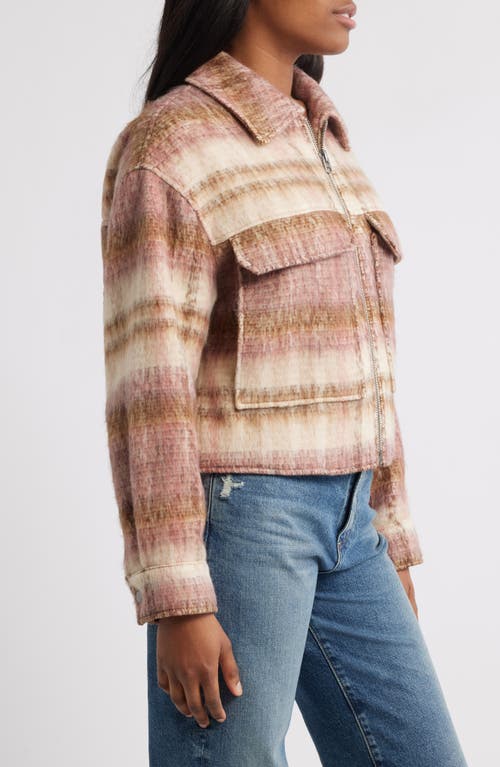 Lucky Brand Zip Front Crop Jacket In Brown