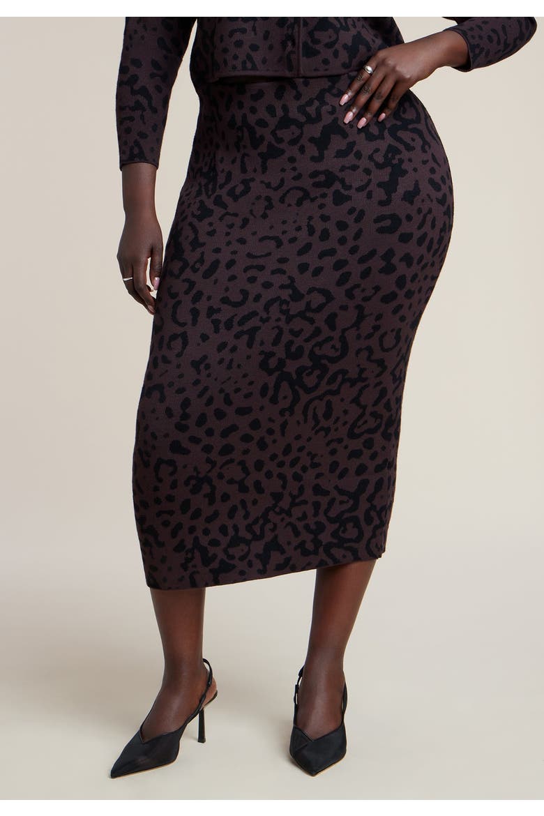 Sweater  Midi Skirt, Alternate, color, UMBER LEOPARD